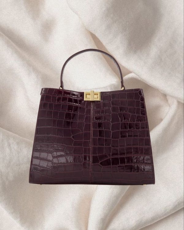 Leather Croco Honoré Bag