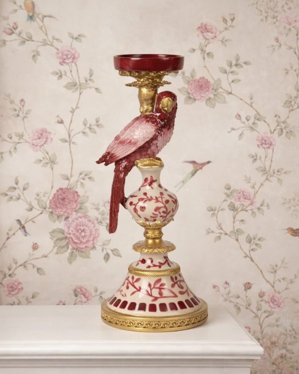 Garnet Gold Parrot Candle Holder