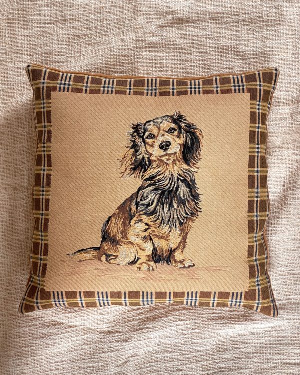 Vintage Dachshund Gobelin Cushion