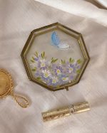 Vintage Hand Painted Glass Jewelry Box