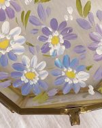 Vintage Hand Painted Glass Jewelry Box