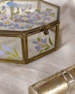 Vintage Hand Painted Glass Jewelry Box
