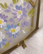Vintage Hand Painted Glass Jewelry Box