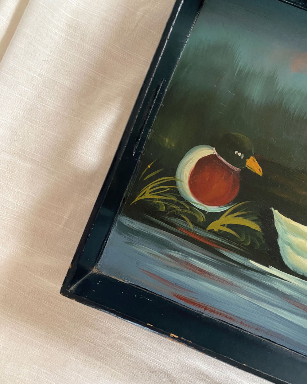 Vintage Mallard Duck Wood Serving Tray