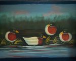 Vintage Mallard Duck Wood Serving Tray