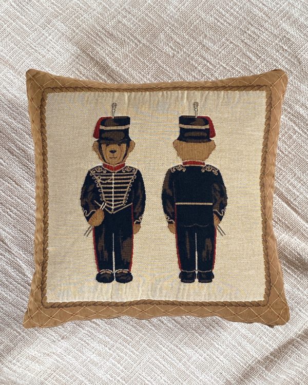 Vintage Royal Guard Teddy Bear Gobelin Cushion