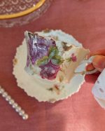 Antique Victorian Rose Scalloped Cup Saucer Set
