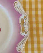 Vintage Pink Ombre Handled Fruit Serving Plate
