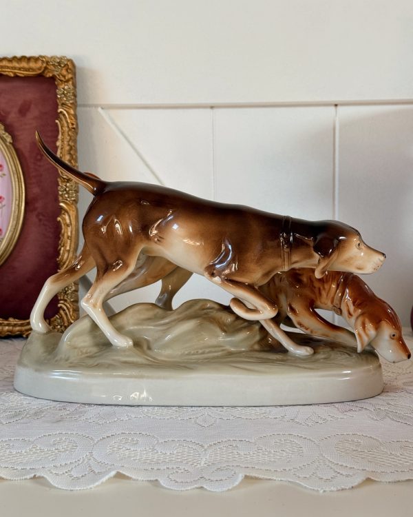 Vintage Royal Dux Hunting Dogs Figurine