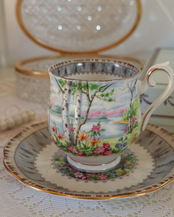 Vintage Silver Burch Cup Saucer Set