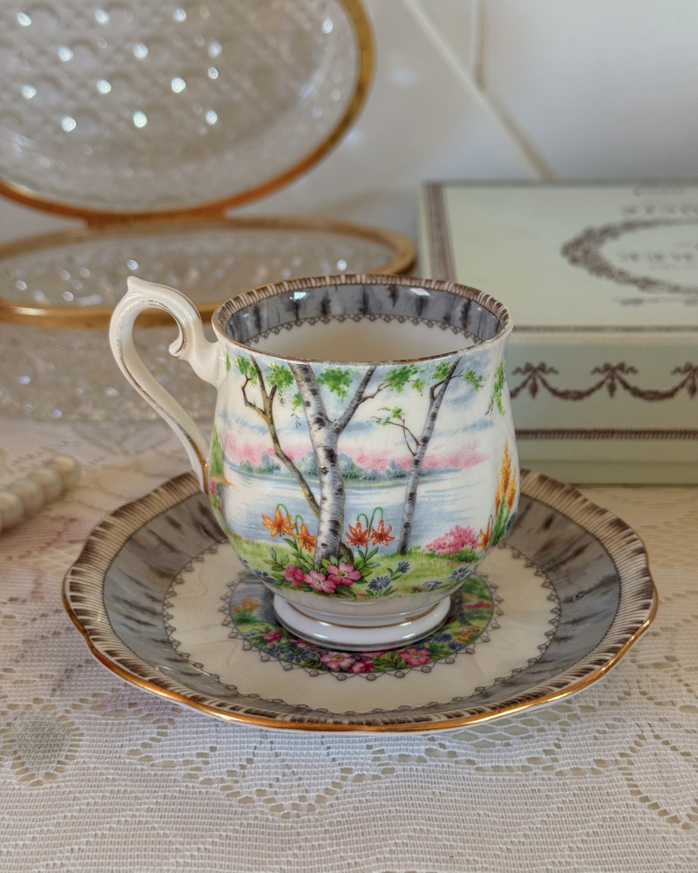 Vintage Silver Burch Cup Saucer Set