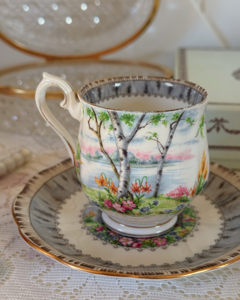 Vintage Silver Burch Cup Saucer Set
