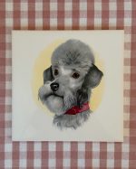 Vintage French Poodle Ceramic Wall Tile