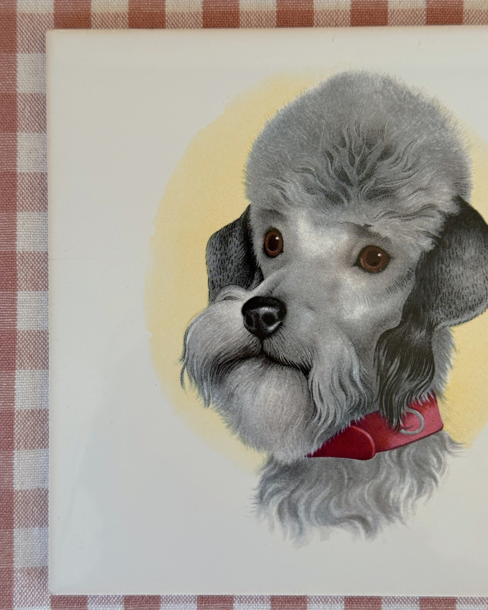 Vintage French Poodle Ceramic Wall Tile