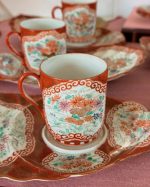 Antique Japanese Handpainted Kutani Floral Tea Set