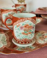 Antique Japanese Handpainted Kutani Floral Tea Set