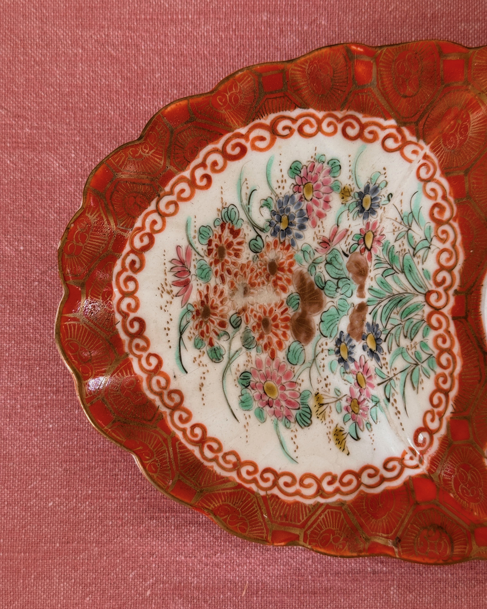 Antique Japanese Handpainted Kutani Floral Tea Set
