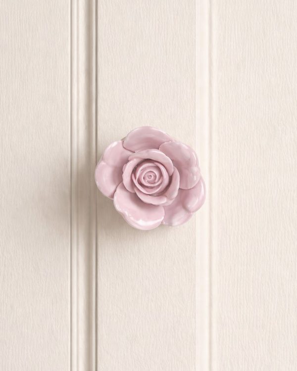 Pink Rose Ceramic Drawer Knob