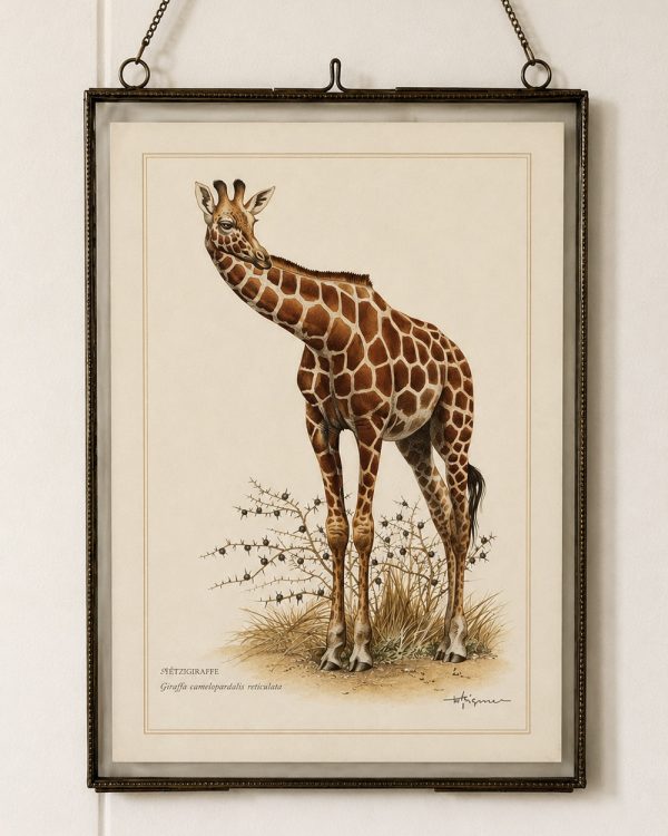 brass-glass-hanging-photo-frame-with-vintage-giraffe-print-6