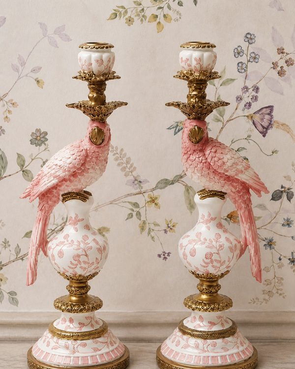 palm-beach-pink-parrot-candle-holder-pair-2