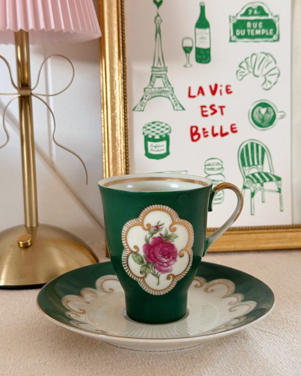 Vintage Café Roseraie Cup Saucer Set