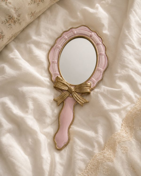 Pink Bow Hand Mirror