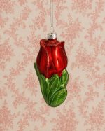 Red Tulip Glass Ornament