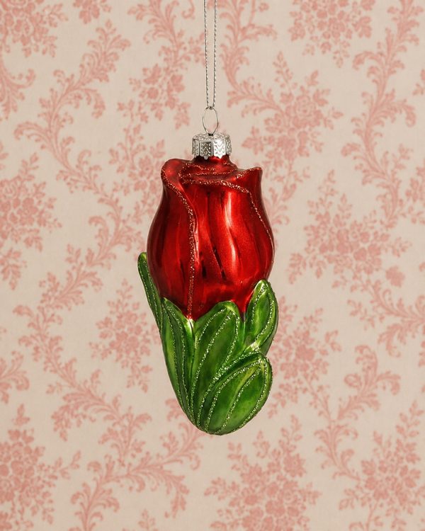 Red Tulip Glass Ornament