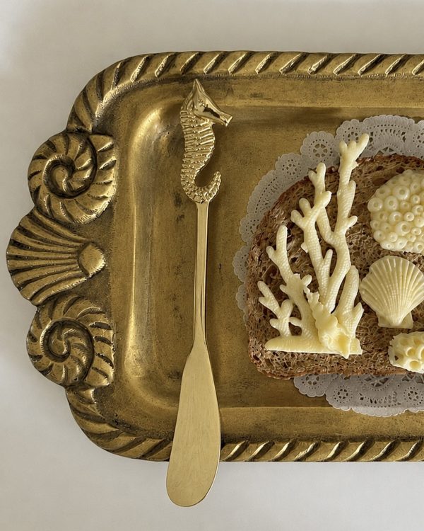 Seahorse Brass Butter Knife