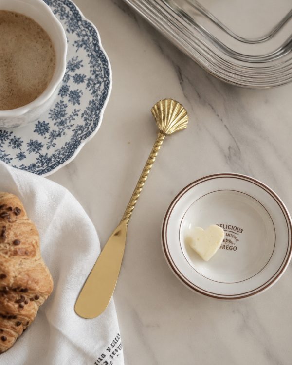 Seashell Brass Butter Knife