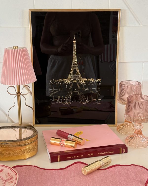 Vintage Gold Eiffel Tower Framed Art Print
