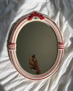 Vintage Herbeau Coquille Porcelain Wall Mirror
