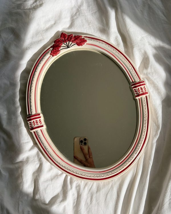 Vintage Herbeau Coquille Porcelain Wall Mirror