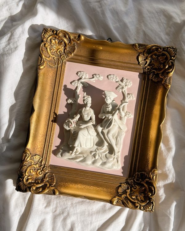 Vintage Rococo Porcelain Wall Plaque