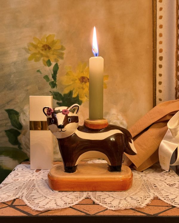 Bramble Badger Candle Holder