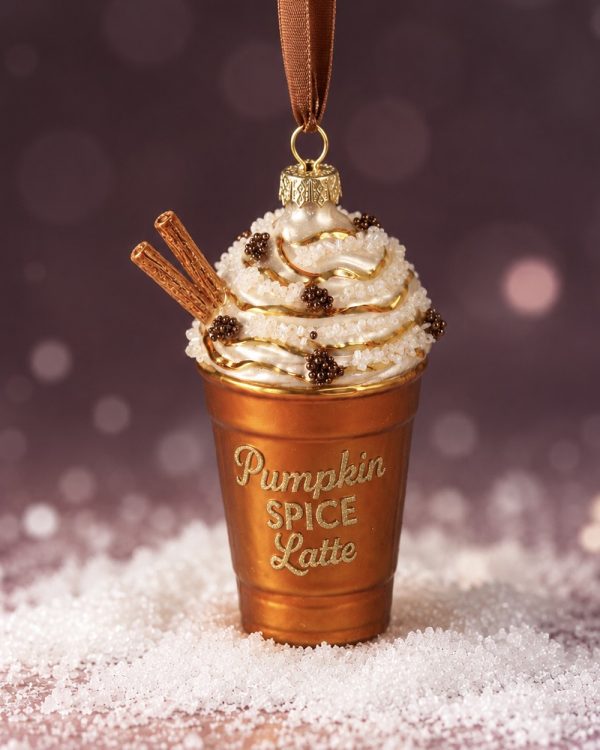 Pumpkin Spice Latte Glass Ornament
