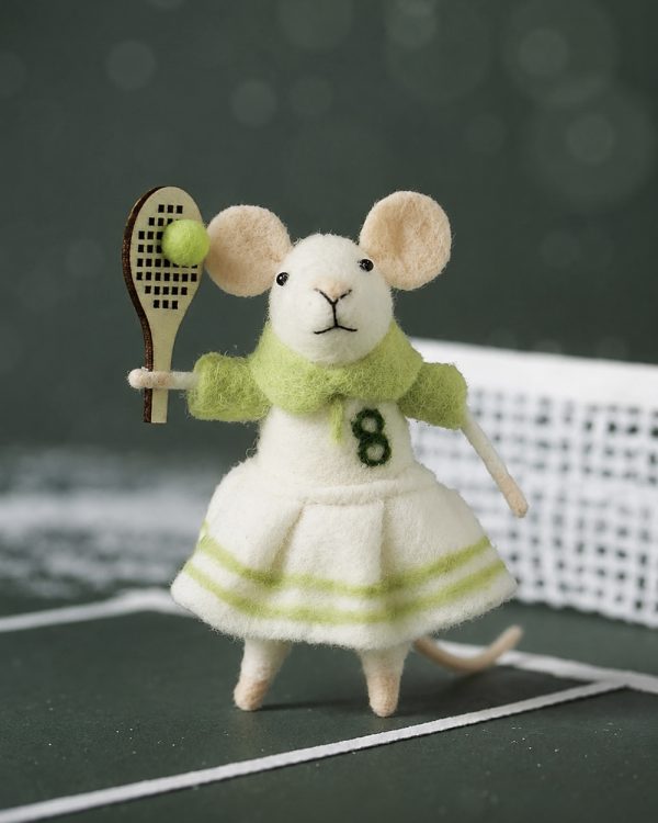 Tennis Mouse Felt Ornament
